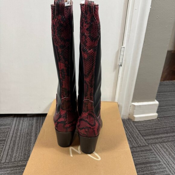 Zodiac “Dawson” Red & Black Snakeskin Western Boots | Size 9.5M | NEW - Picture 6 of 10